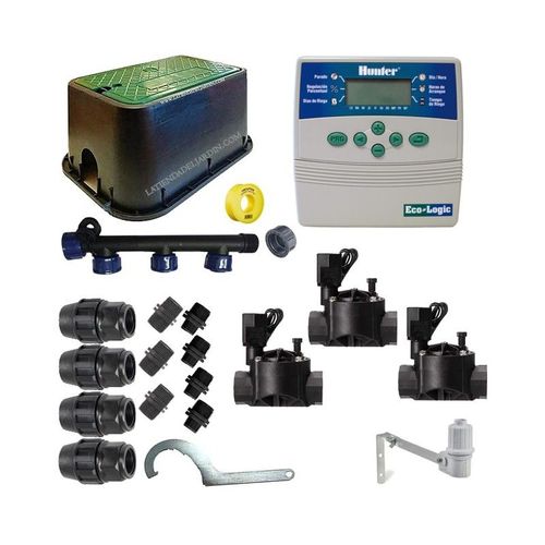 Kit d'arrosage professionnel Hunter-Rain Bird 3 zones 24v pour tuyau de 25mm