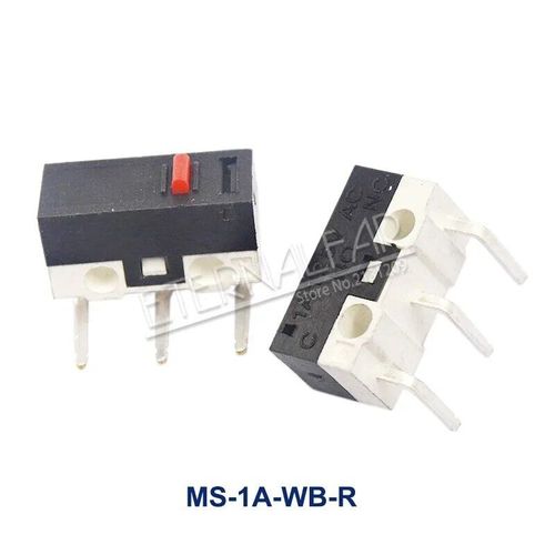 Micro interrupteur de fin de course à bouton poussoir momentané,interrupteur de souris,1A,125V AC,3 broches,longue poignée,bras de levier à roulettes,SPDT,12x6x6mm - Type MS-1A-WB-R-20 Pieces-lot