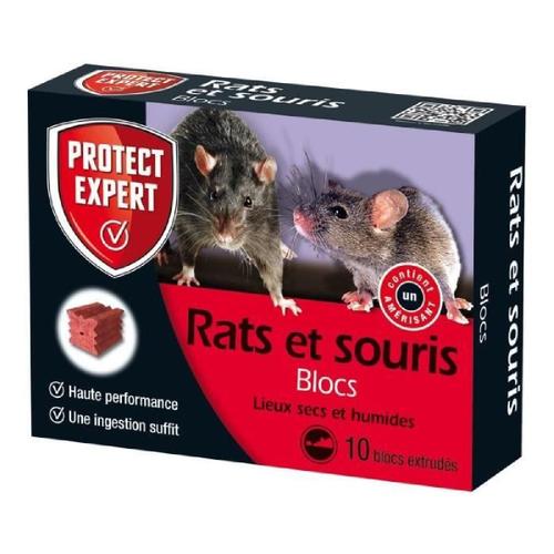 Protect Expert Fb300 Rats & Souris | 10 Blocs Extrudes Pour Lieux Secs Et Humides. 300 Gr
