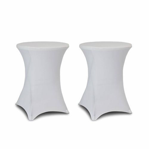 Lot De 2 Housses - Gala - Housses Pour Mange-Debout Ø80 Cm. Polyester. Blanc