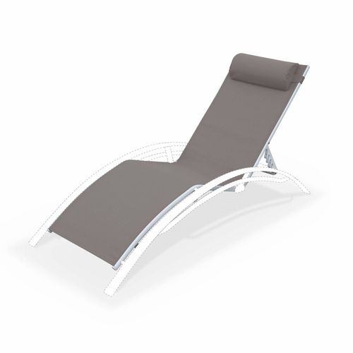 Toile De Remplacement Pour Bain De Soleil Louisa. En Aluminium Et Textilène. Avec Têtière