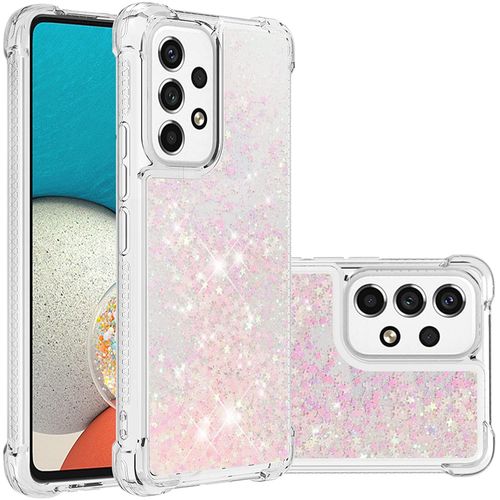 Coque Pour Samsung Galaxy A53 5g, Coin Airbag Antichute Sables Mouvants Coque Tpu Bumper Sparkle Case Compatible Avec Samsung Galaxy A53 5g. Ybw Star Pink