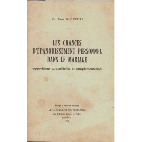Les Chances D'épanouissement Personnel Dans Le Mariage