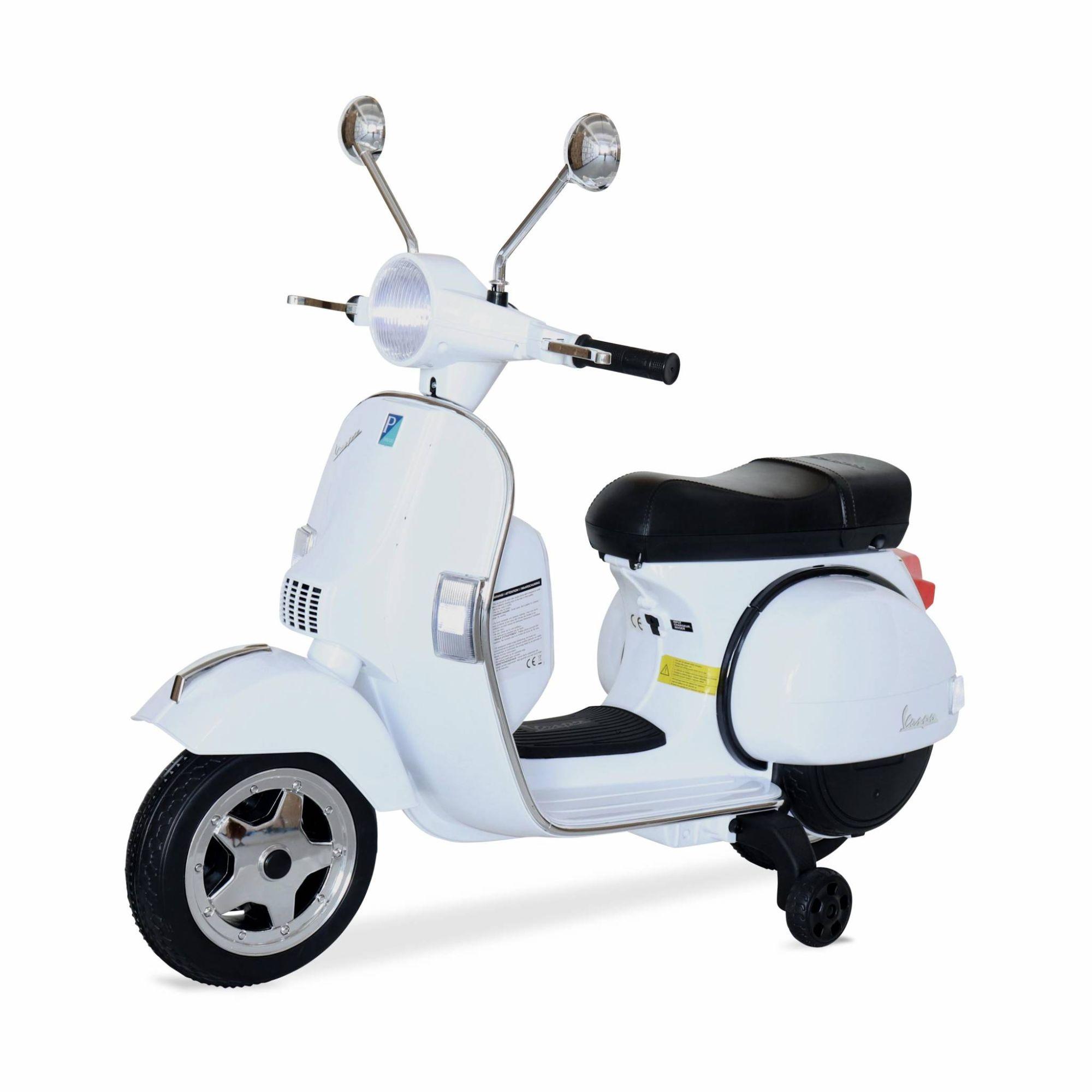 Alice's Garden - Vespa Noire PX150. Scooter électrique pour Enfants 12V  4.5Ah. 1 Place avec autoradio : : Jeux et Jouets