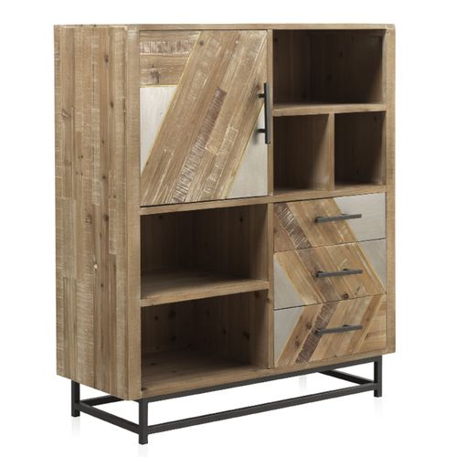 Buffet En Bois De Sapin Avec Pietement En Tube Métallique