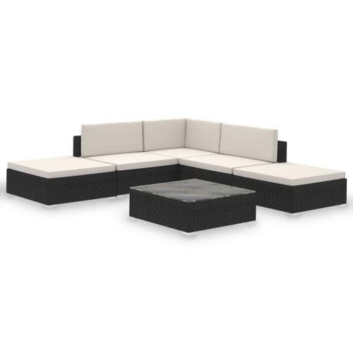 Mobilier De Jardin Résine Tressée 15 Pcs Noir