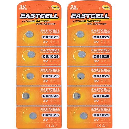 10 x CR1025 3 V Lithium Pile Bouton 30 mAh (2 Blister ercard Marque A 5 Piles)