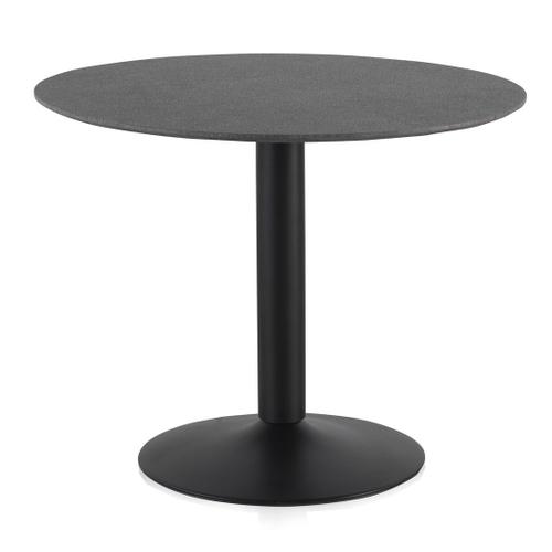 Table Ronde De 100 Cm De Diamètre Avec Pied En Métal Noir