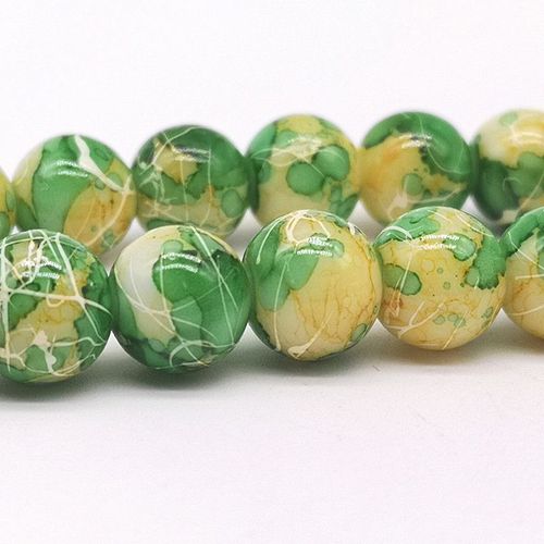 Perles En Verre De Soie Blanche, Vente En Gros, 4/6/8/10mm, Perles D'espacement En Vrac, Breloque Peinte Pour La Fabrication De Bijoux, Bracelet Et Collier, Bricolage, #18