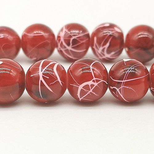 Perles En Verre De Soie Blanche, Vente En Gros, 4/6/8/10mm, Perles D'espacement En Vrac, Breloque Peinte Pour La Fabrication De Bijoux, Bracelet Et Collier, Bricolage, #24