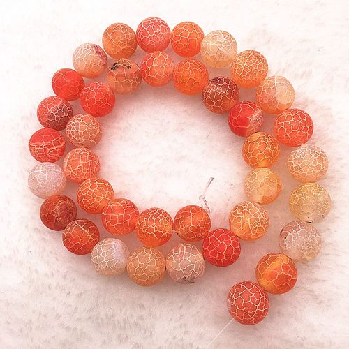 Perle De Pierre Naturelle 6/8/10mm, Veines De Dragon De Rêve, Onyx Orange, Agate, Pour La Fabrication De Bracelet, Bricolage, Vente En Gros, #08