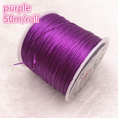 Rouleau De Corde Élastique En Cristal Violet, 50 M/Rouleau, Pour La Fabrication De Bijoux, Bracelet À Perles, Fil De Pêche #10
