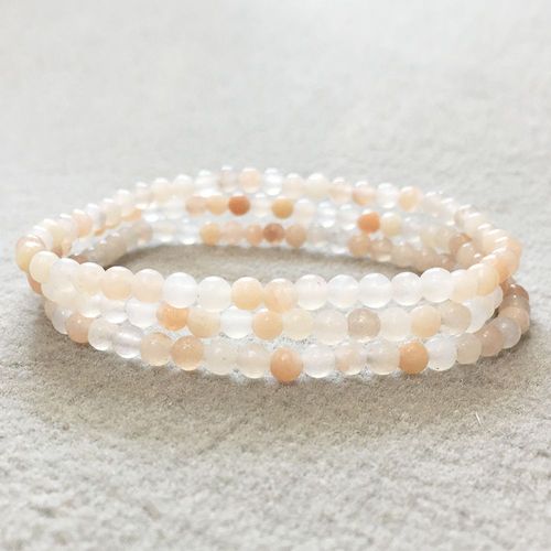 Bracelet En Aventurine Rose Pour Femmes, Perles Mala, 4mm, Mini Pierres Précieuses, Vente En Gros, Mg0073