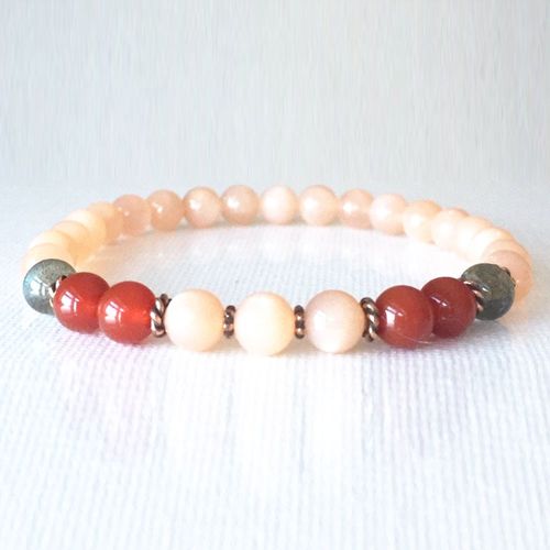Bracelet En Pierre De Soleil Labradorite Pour Femmes, 6mm, Grade A, C¿Ur Cornaline, Chakra, Guérison, Délicat, Yoga, Mala