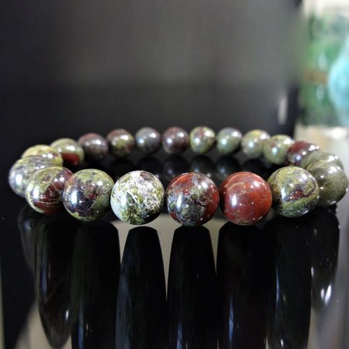 Bracelet En Pierre De Jaspe De Sang De Dragon Authentique Pour Hommes, Qualité Aaa, Pierre De Gemme Naturelle, Bracelet D'énergie