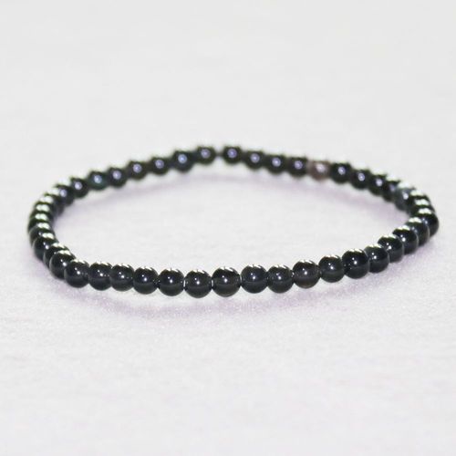 Mini Bracelet En Pierre Précieuse De 4 Mm Pour Femmes, En Tourmaline Noire De Qualité A, Protection Énergétique, Vente En Gros