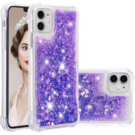 Coque Pour Apple Iphone 11, Coin Airbag Antichute Sables Mouvants Coque Tpu Bumper Sparkle Case Compatible Avec Iphone 11. Ybw Love Purple