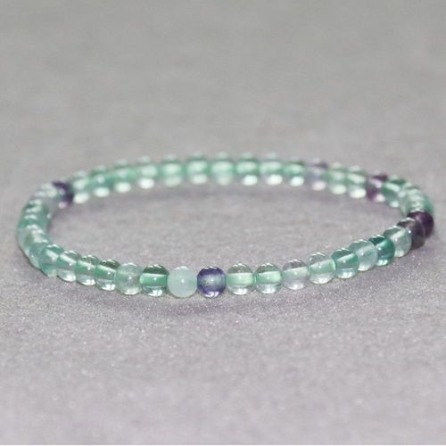 Bracelet En Fluorite Arc En Ciel 4 Mm Pour Femmes, Mini Pierres Précieuses, Cristaux Naturels, Équilibre Énergétique, Vente En Gros, Mg0033