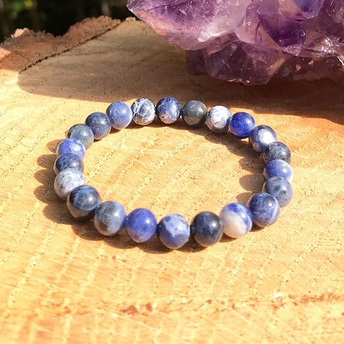 Bracelet En Sodalite Bleue De 8mm, Pierre Naturelle, Bijou D'énergie, Protection De L'amour Divin, Vente En Gros