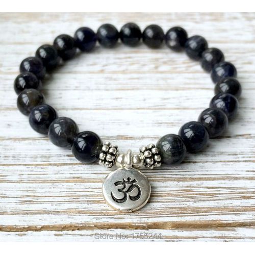 Bracelet En Onyx De Haute Qualité Pour Hommes, Breloque Ohm, Bijoux De Yoga En Pierre Naturelle, Tendance, Vente En Gros, Sn1041