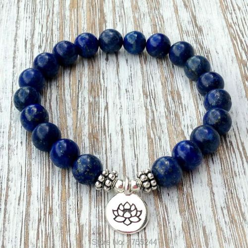 Bracelet En Lapis Lazuli Véritable Pour Hommes, Perle En Pierre Naturelle, Collier Gorge Chakra Spirituel Yogi, Cadeau, Livraison Gratuite, Sn1039