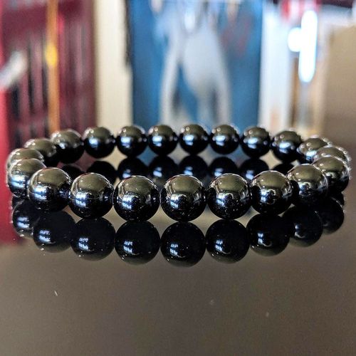 Bracelet En Perles De Tourmaline Noires Naturelles Pour Homme, Nouveau Design, 10 Mm, Haute Qualité, Énergie, Pour Garçon