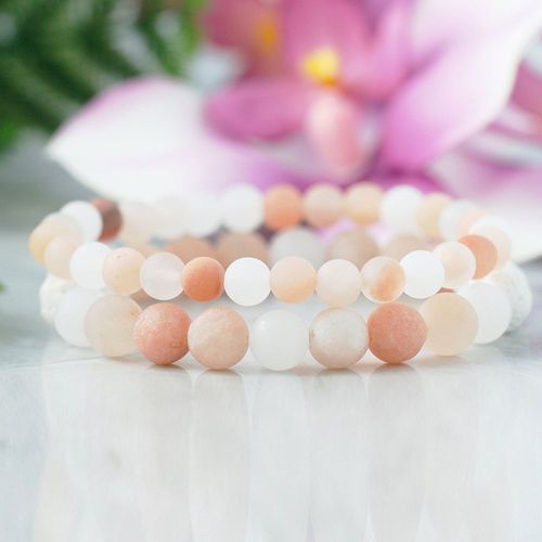 Bracelet En Pierre De Lave Aventurine Rose Pour Femmes, Ensemble De Bracelets Avec Diffuseur D'huile Essentielle, Cristaux De Guérison Faits À La Main, Mg0970