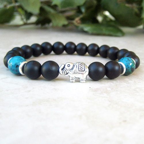Bracelet En Onyx Noir Mat Pour Femmes, Bijou Porte Bonheur, Force, Guérison, Yoga, Mg0732