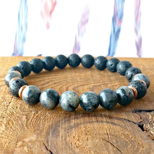 Bracelet De Yoga Gris Lave Volcanique Pour Hommes, Pierre Précieuse Naturelle De Haute Qualité, Accessoire De Courage, Vente En Gros