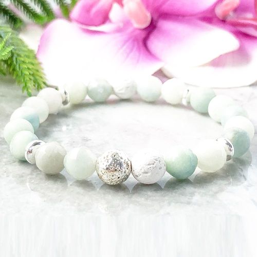 Bracelet En Pierre De Lave D'amazonite, Cristaux De Guérison, Anti Stress, Bijou De Yoga De Haute Qualité, Tendance