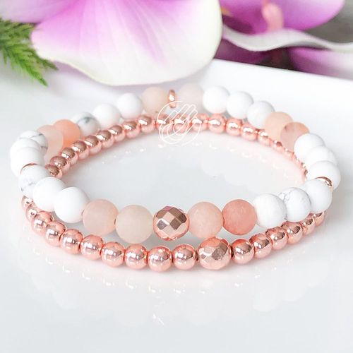 Ensemble De Bracelets En Aventurine Rose Naturelle Mg1050, Bijoux Boho Empilables, Minimaliste, De Haute Qualité, Fait À La Main, Cadeau De Yoga