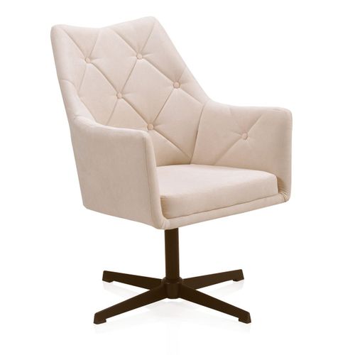 Fauteuil Rembourré Pivotant Avec Pieds En Métal