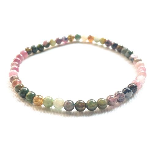 Bracelet Tourmaline Arc En Ciel De Qualité A Pour Femmes, Mini Bijou En Pierre De 4mm, Nouveau Design, Yoga, Vente En Gros