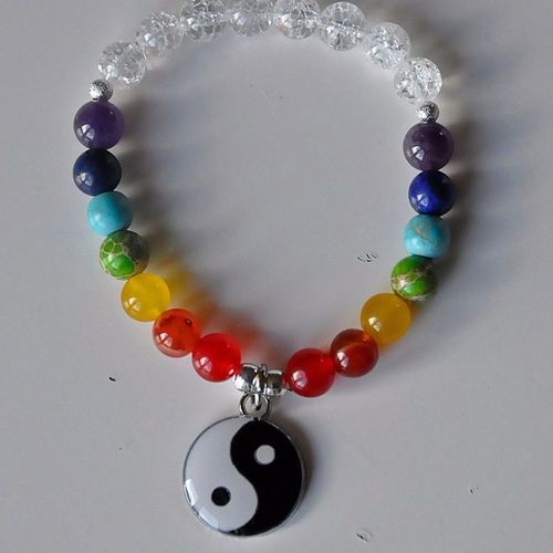 Bracelet Yin Yang Authentique, 7 Chakras, Bouddha, Yoga, Feng Shui, Équilibre, Méditation, Perles De Prière Mala, Pour La Richesse, Sn0314