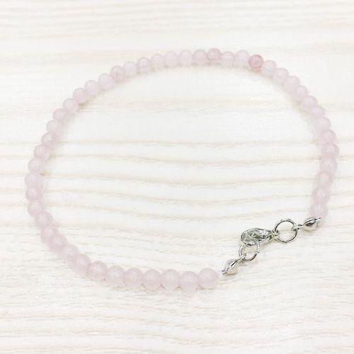 Bracelet De Cheville En Cristal Rose, Mini Bijou En Pierre Naturelle, Perles Mala, 4mm, Vente En Gros, Mg0136