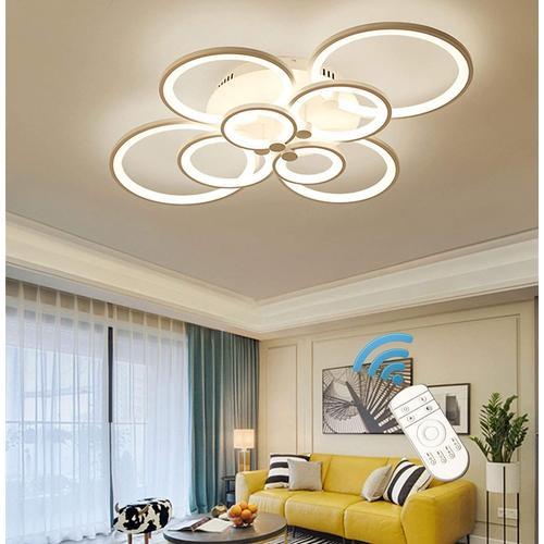 Plafonnier Ganeed Plafonnier Encastré Moderne À Led, 8 Têtes À Intensité Variable, Près Du Plafond, Lustres Acryliques Pour Chambre À Coucher, Salon, Salle À Manger, Cuisine, Bureau (120w/3000-6500k)