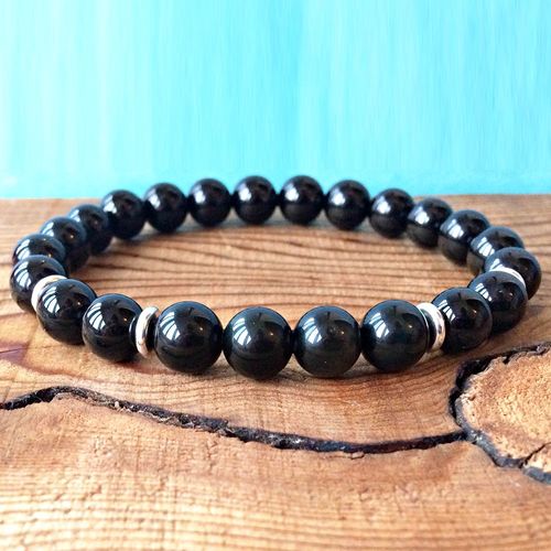 Bracelet Mala De Protection Énergétique Pour Hommes, Nouveau Design, Garde Corps, Qualité Aaa, Tourmaline Noire, Vente En Gros