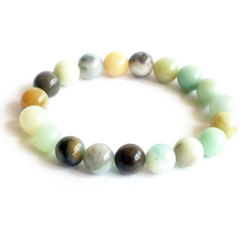 Bracelet En Amazonite Naturelle Pour Hommes, Yoga Mala, Prière Porte Bonheur, Cadeau D'insomnie, 10mm, Mg1180