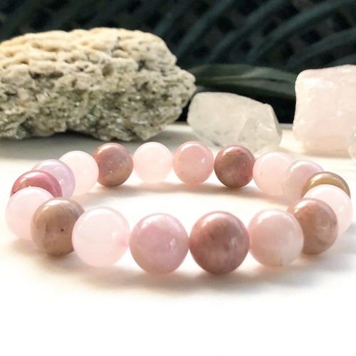 Bracelet En Kunzite Naturelle De Qualité A, 10mm, Pierre Précieuse Naturelle Pour Femmes, Rhodonite Z, Yoga, Mala
