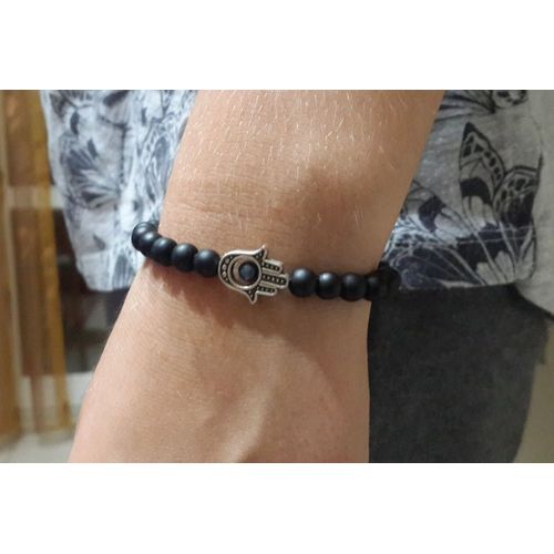 Bracelet À Main En Lapis Lazuli Pour Hommes, Sn0308, Perles De Prière Noires, Onyx, Yoga, Amitié, Mala, Énergie