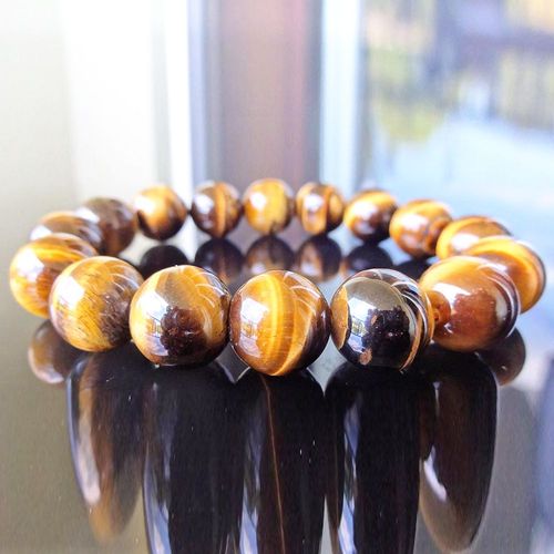 Bracelet ¿Il De Tigre Jaune Pour Hommes, Haute Qualité, 12 Mm Aaa +, Véritable, Meilleure Énergie, Pierre, Cadeau Pour Lui