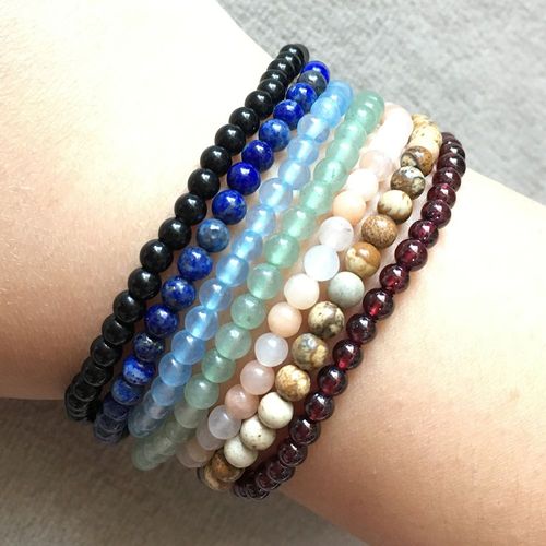 Bracelet De Yoga 7 Chakra, Nouveau Design, En Grenat, Aventurine, Lapis Lazuli, 4mm, Vente En Gros, Mg0095