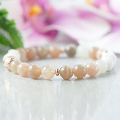 Bracelet Diffuseur De Pierres De Lune Mg1054, Bracelet En Pierre De Soleil À Huiles Essentielles, Cristaux De Guérison, Pierre De Lave, Bijoux D'aromathérapie