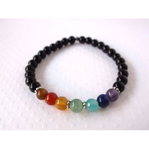 Bracelet En Pierre Naturelle Pour Hommes, 7 Chakras, Cristal Lapis Lazuli, Bijoux Mala Yoga, Noir, Sn0337