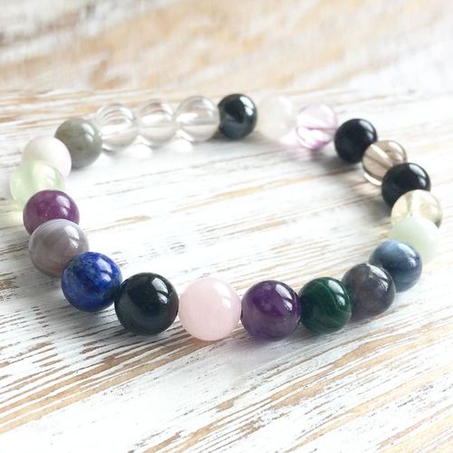 Bracelet Énergétique Mixte En Cristaux, Nouveau Design, 8mm, A Méthyst, Lapis Lazuli De Qualité A, Malachite, Labradorite, Vente En Gros