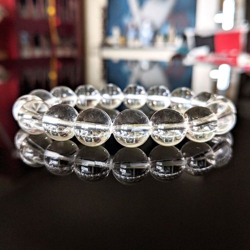 Bracelet De Perles En Cristal De Quartz Clair Naturel, 12 Mm, Pour Hommes, De Haute Qualité, En Cristal Blanc, Fait À La Main