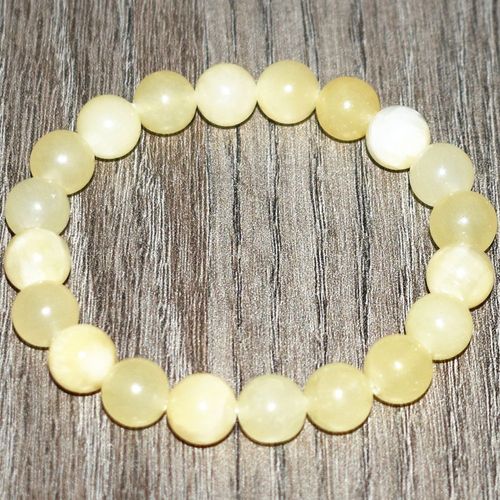 Bracelet De Protection Énergétique En Onyx Jaune 10 Mm Pour Hommes, Accessoire De Yoga En Cristal De Qualité A