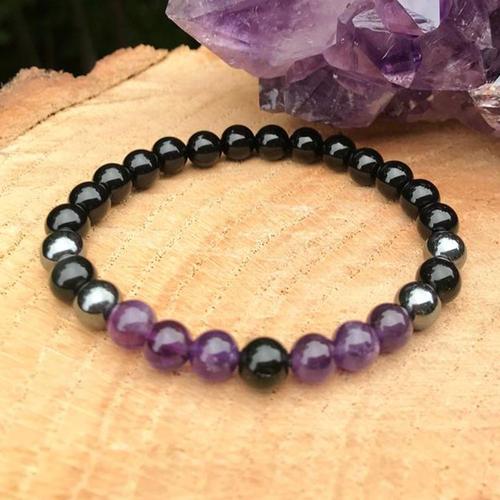 Bracelet Avec Bouclier D'attaque Psychique, En Cristaux D'onyx Noirs, Pour Protection De L'énergie, Amour Divine, Vente En Gros