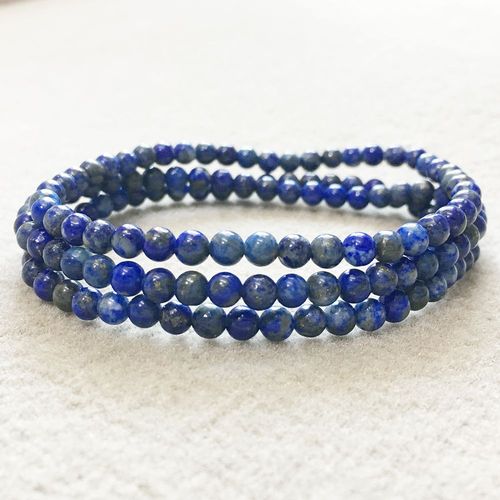 Bracelet En Lapis Lazuli Naturel De Qualité Aa, Perles Mala De Yoga, 4mm, Mini Pierres Précieuses, Vente En Gros