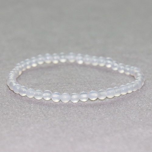 Bracelet En Agate Blanche Pour Femmes, Mini Pierres Précieuses De 4mm, Perles Mala, Yoga, Protection Énergétique, Vente En Gros